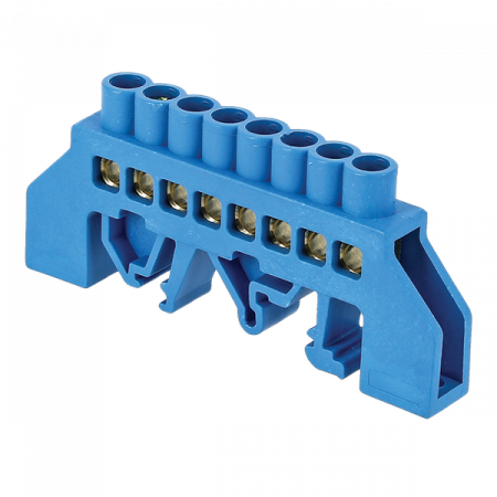 Шина "0" N (6x9мм) 12 отверстий латунь синий нейлоновый корпус комбинированный EKF PROxima